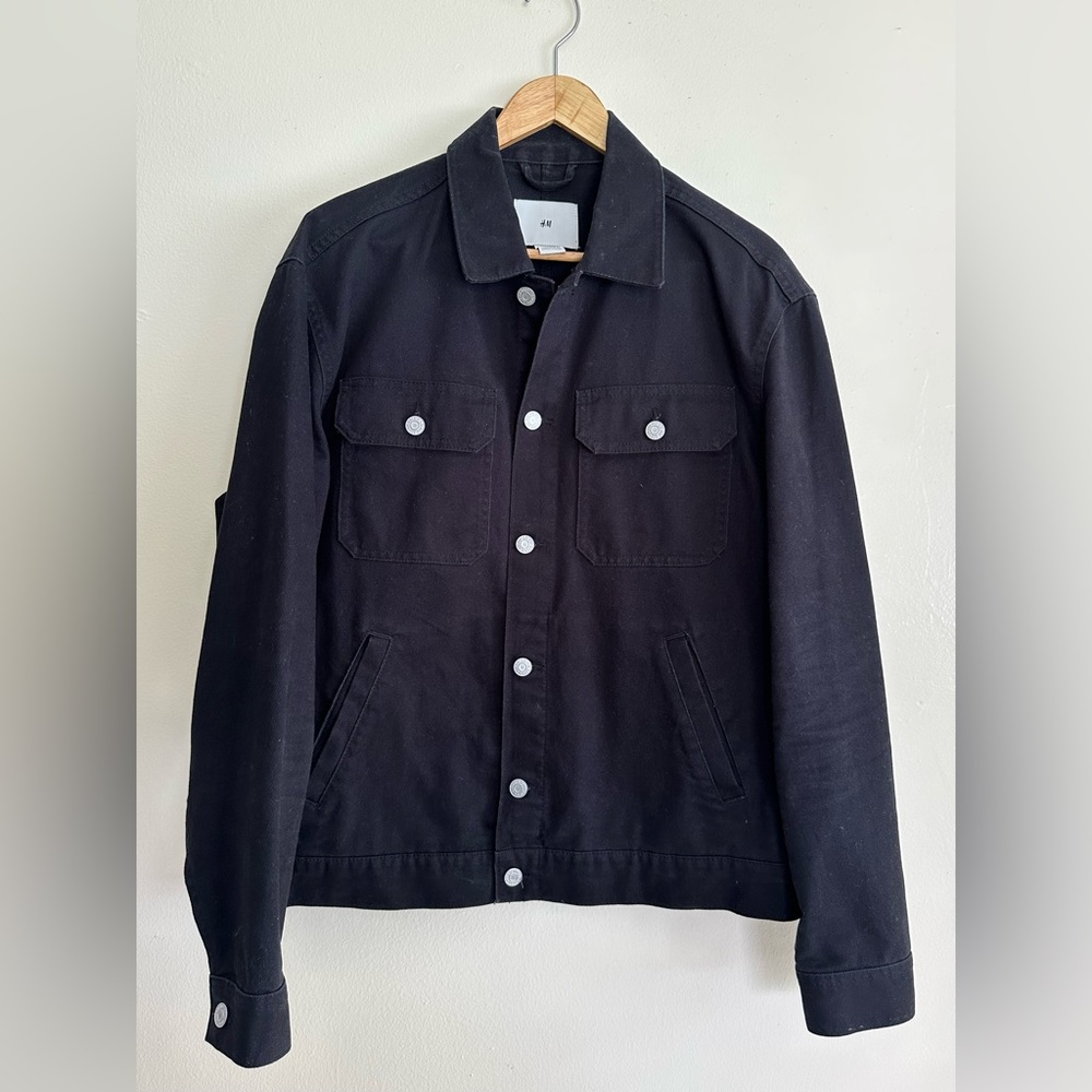 H&M Black Denim Jacket, Medium, Men’s